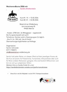 Kurs mit Sandra Breitenstein in Weimar @ Reiterhof am Widderberg